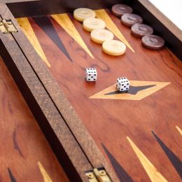 Handmade Wooden Backgammon Board Game Set - Clipper Sailing Ship Picture Exterior Medium 5
