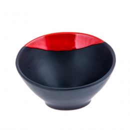 Bowl & Mug or Cup Set, Modern Handmade Ceramic, Red & Black