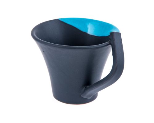 Mug or Cup Set of 2 - Modern Handmade Ceramic, Blue & Grey 4.7'' (12cm)