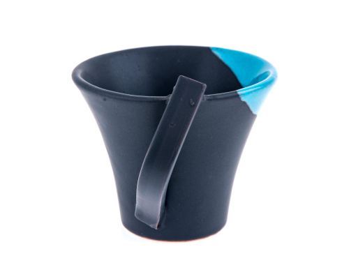 Mug or Cup Set of 2 - Modern Handmade Ceramic, Blue & Grey 4.7'' (12cm)