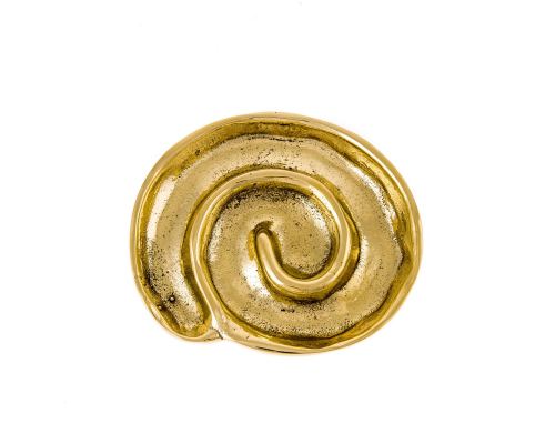 Ashtray - Handmade Solid Bronze - Spiral Design - Gold