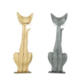 Cat Figure - Handmade Wall Art & Tabletop Decor, Metal Sculpture - 2 colors
