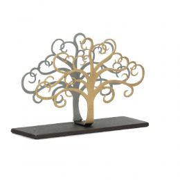 Elegant Metal Business Card Holder, Tree of Life Figure Design, Handmade, 4.7" (12cm)