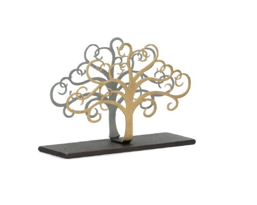 Elegant Metal Business Card Holder, Tree of Life Figure Design, Handmade, 4.7" (12cm)
