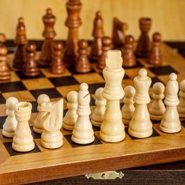Handmade of Olive Wood Chess Board Game Set in a Wooden Box 5A