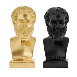 Aristotle Head Bust Statue, 24cm Black and Gold