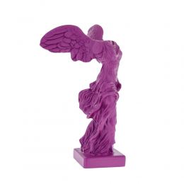 Nike Winged Goddess of Samothrace or Victory Goddess, Ancient Greek Statue 19 cm / 7.4'', Violet