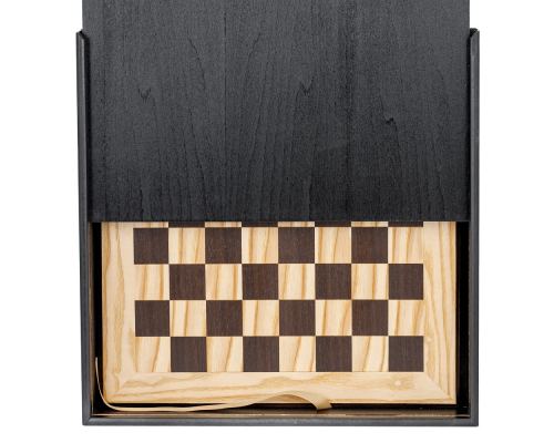 Olive Wood Chess Set in Black Wooden Box, Metallic Chess Pieces Classic Style, 41x41cm 10