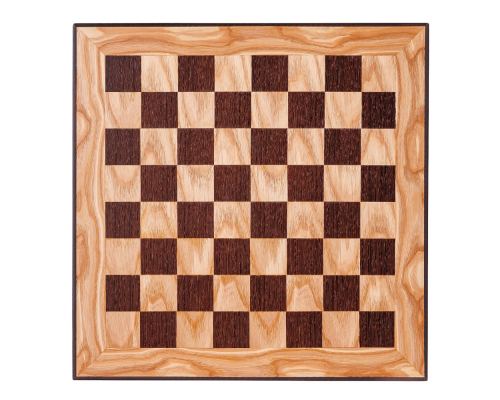 Σετ Σκακι, Σκακιέρα Ελιάς με Μαύρα Τετράγωνα & Μεταλλικά Πιόνια Κλασσικού Στυλ. 38x38 cm 6