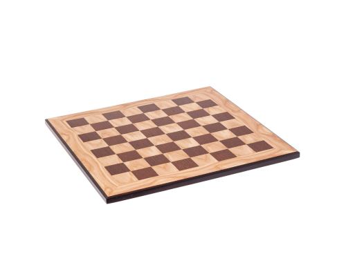 Olive Wood Chess Set, with Black Squares & Metallic Chess Pieces Classic Style. 38x38 cm 7