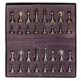 Olive Wood Chess Set, with Black Squares & Metallic Chess Pieces Classic Style. 38x38 cm 5