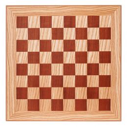 Olive Wood Chess Set, with Brown Squares & Metallic Chess Pieces Classic Style. 38x38 cm 5