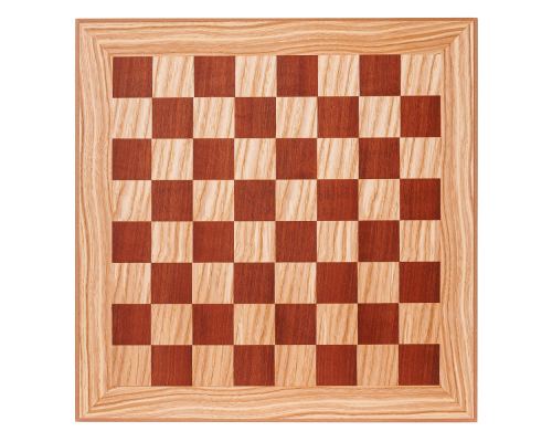 Olive Wood Chess Set, with Brown Squares & Metallic Chess Pieces Classic Style. 38x38 cm 5