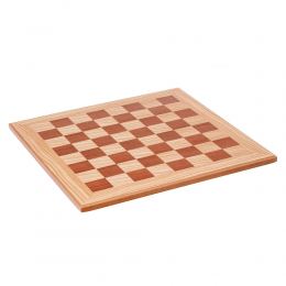 Olive Wood Chess Set, with Brown Squares & Metallic Chess Pieces Classic Style. 38x38 cm 7