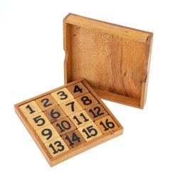 "Magic Numbers" Brain Teaser Game - Handmade Wooden Slide Puzzle