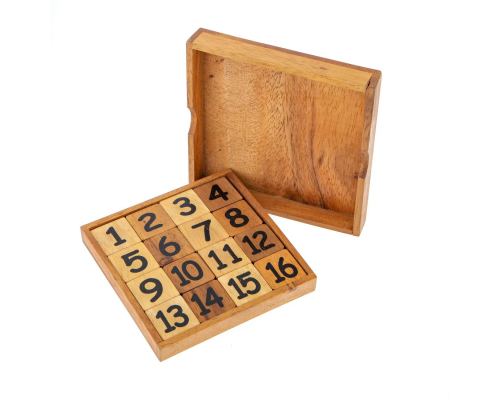 "Magic Numbers" Brain Teaser Game - Handmade Wooden Slide Puzzle