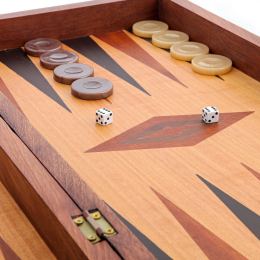 Backgammon Game Set - Wooden Handmade - "The Earth" inlaid - Large