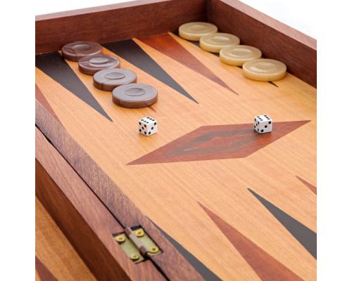 Backgammon Game Set - Wooden Handmade - "The Earth" inlaid - Large