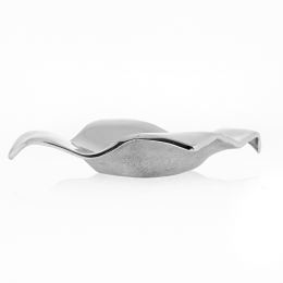 Ashtray - Handmade Solid Aluminum - Ruffled Design - Square, Silver
