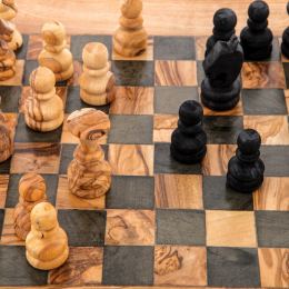 Σκάκι - Ξύλινο Παιχνίδι από Ελιά - Μεσαίο
