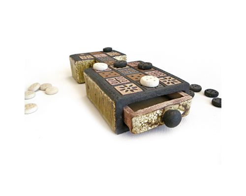 Royal Game of Ur - Ancient Sumerian Board Game - Handmade Ceramic Replica Set
